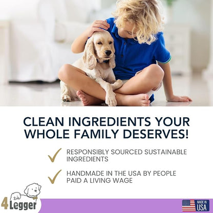 4Legger All Natural Organic Oatmeal Dog Shampoo for Itchy Skin with Aloe, Coconut & Lavender Essential Oil, Hypoallergenic, Moisturizing for Normal, Dry, Itchy, or Sensitive Skin, USA Made, 16 oz