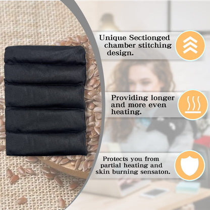 Large Microwave Heating Pad with Washable Cover 21 * 12" Microwavable Heating Pads for Cramps, Back, Neck Shoulder Pain Relief, Cordless Weighted Moist Heat Pack, Black Cat
