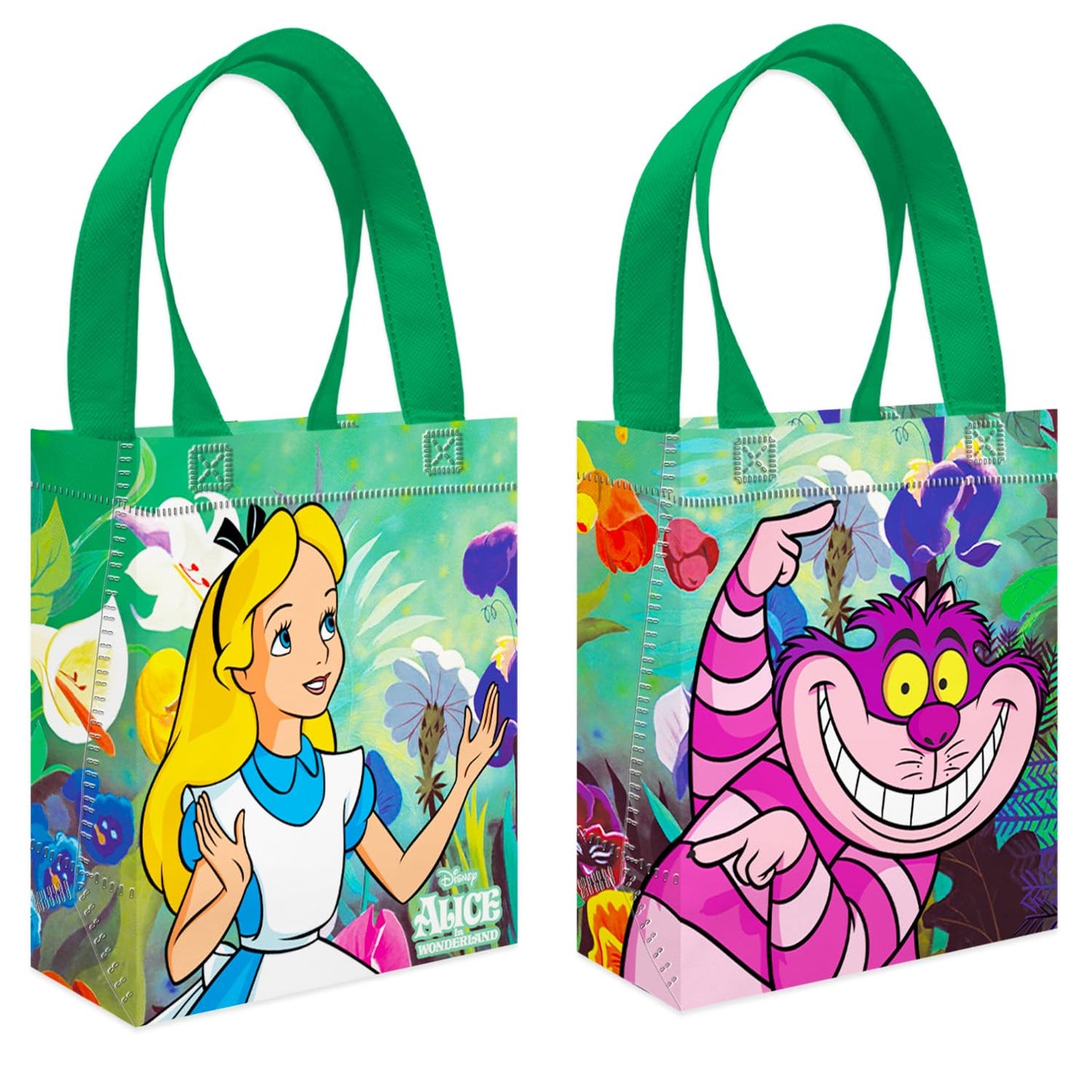 Disney Alice in Wonderland Party Favor Bags Set – 24 Pack 8" Goodie Bags for Kids Bulk Reusable Mini Totes Alice in Wonderland Birthday Party Supplies