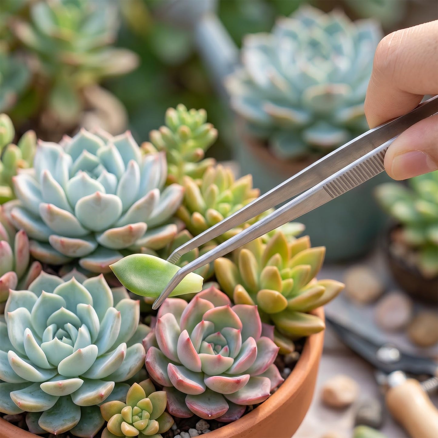 4 Pcs Seedling Transplant Tongs Set- Straight & Curved-tip Plant Tweezers, Stainless Steel Seed Starter Garden Tweezers Planting Tool Stuffer Supplies, Reduce Root Damage