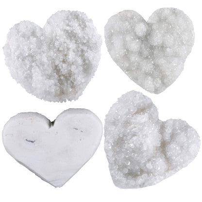 Rockcloud Natural Heart Shape Raw Rock Crystal Cluster Geode with Metal Stand Display Desk Ornament Healing Reiki Gemstone Home Office Decoration