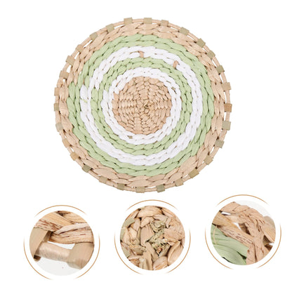 BESTOYARD Nordic Style Straw Wall Decoration 7.79 Inch Woven Hanging Pendant Boho Jute Wall Art for Bedroom Kitchen Home Decor