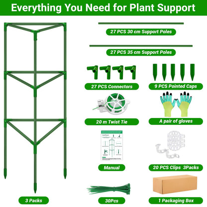 Tetutor Tomato Cages for Garden, 3 Pack Tomato Cage Trellis, Garden Cage Heavy Duty Tomato Stake Support, Garden Stakes Plant Cage for Pots Plants Vegetables