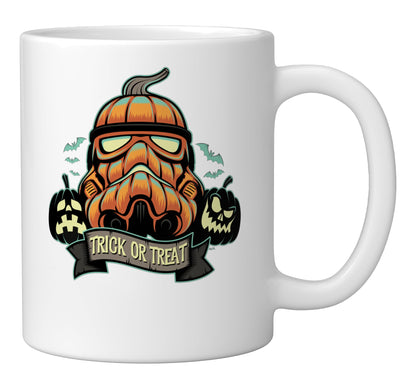 Star Wars Halloween Stormtrooper Jack o Lantern Pumpkin Ceramic Mug, White