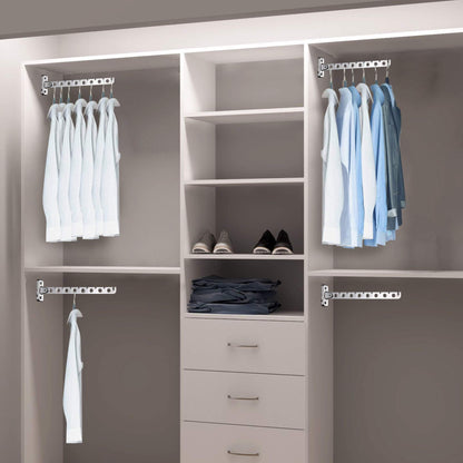 ASHOP Wall Mounted Clothes Hanger 2-Pack Folding Swing Arm Rack for Laundry Room Space-Saving Heavy-Duty Organizer Ideal for Bathroom & Bedroom