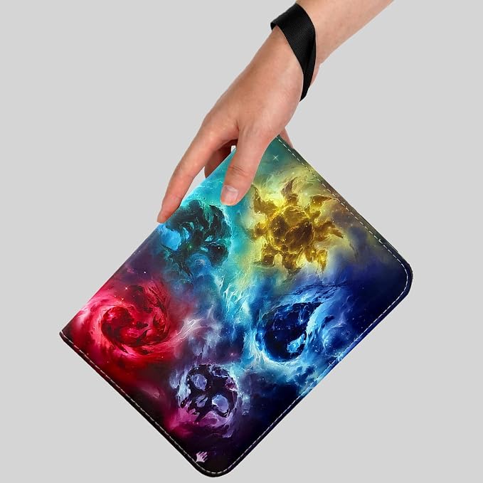 Trading Card Binder,4-Pocket Binder for Trading Cards Holds 400 Cards,Premium Collector Card Album for Standard Cards,Card Collection Folder for MTG,TCG,Game Cards (4 Pocket-Colorful Patterns)