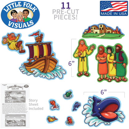 Little Folk Visuals Beginners Bible: Jonah Precut Felt Pieces, 11 Pieces Set