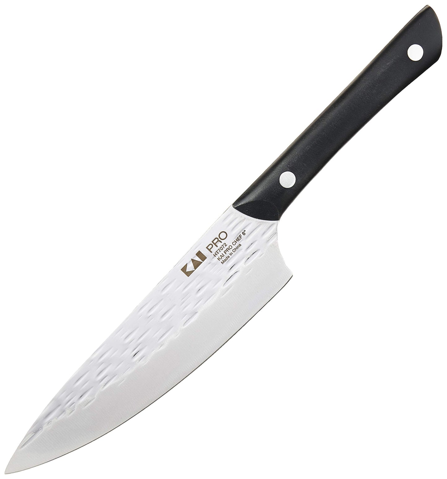 Kai PRO 6" Chef’s Knife, Hand Sharpened Kitchen Knife for Professional and Home Chefs, Japanese AUS6M Stainless Steel Blade, Full-Tang POM Handle, NSF Certified