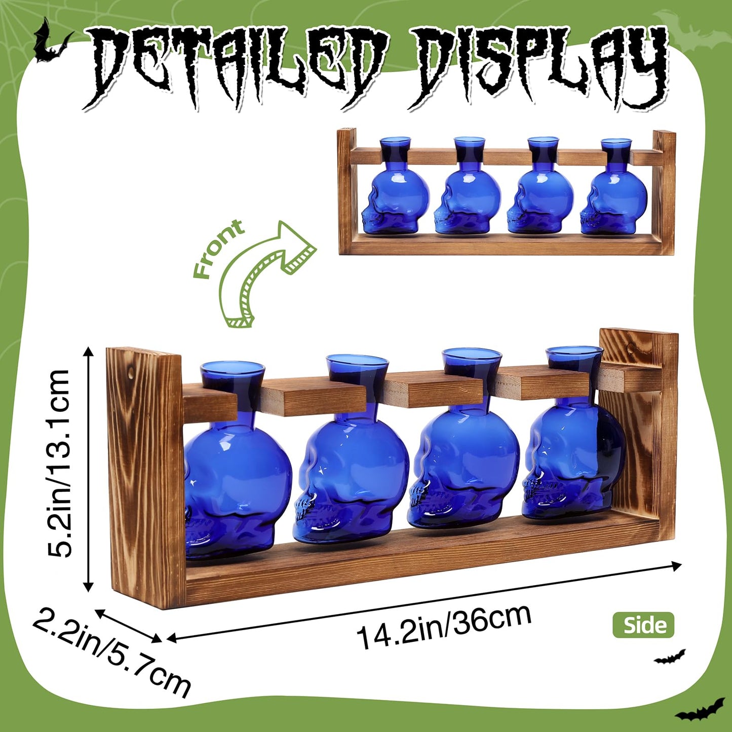 CYZglass Plant Propagation Stations Halloween Skull Plant Terrarium Kit Glass Vases Gift for Father Air Planter Home Office Decor