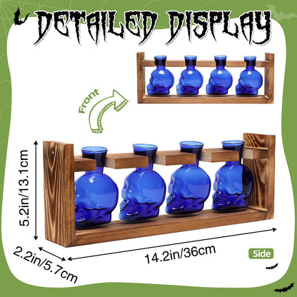 CYZglass Plant Propagation Stations Halloween Skull Plant Terrarium Kit Glass Vases Gift for Father Air Planter Home Office Decor