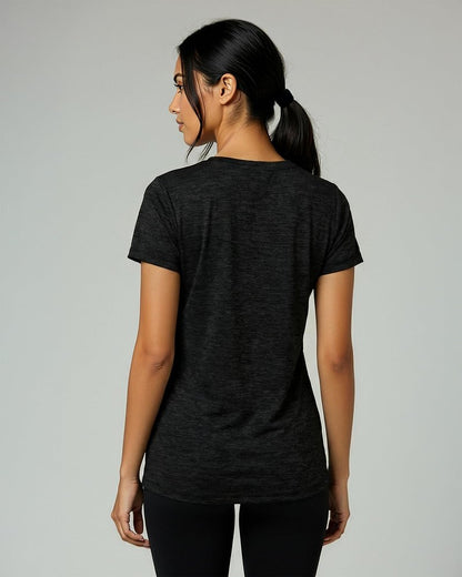 Real Essentials 5 Pack: Women's Dry-Fit Short Sleeve V Neck T Shirt Workout Fitness Yoga Top Tee, Set 2, L