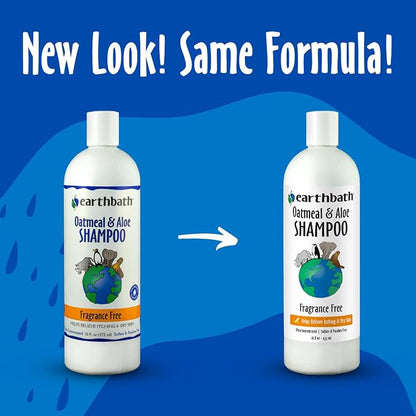 earthbath, Oatmeal & Aloe Dog Shampoo - Oatmeal Shampoo for Dogs, Itchy, Dry Skin Relief, Dog Wash, Made in USA, Cruelty Free, Fragrance Free Pet Shampoos - 16 Oz (1 Pack)