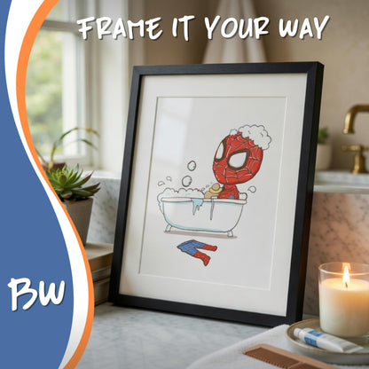BigWig Prints Spider Man Bathroom Decor Makes Potty Training Fun Spiderman Kids Bathroom Wall Art Set Of 6 Unframed (8x10)