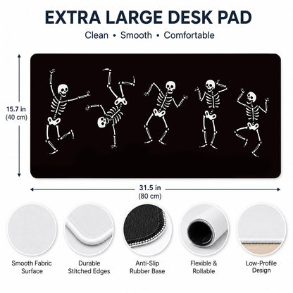 gsgfdshf Dark Gothic Halloween Skeleton Large Mouse Pad 31.5x15.7 ins