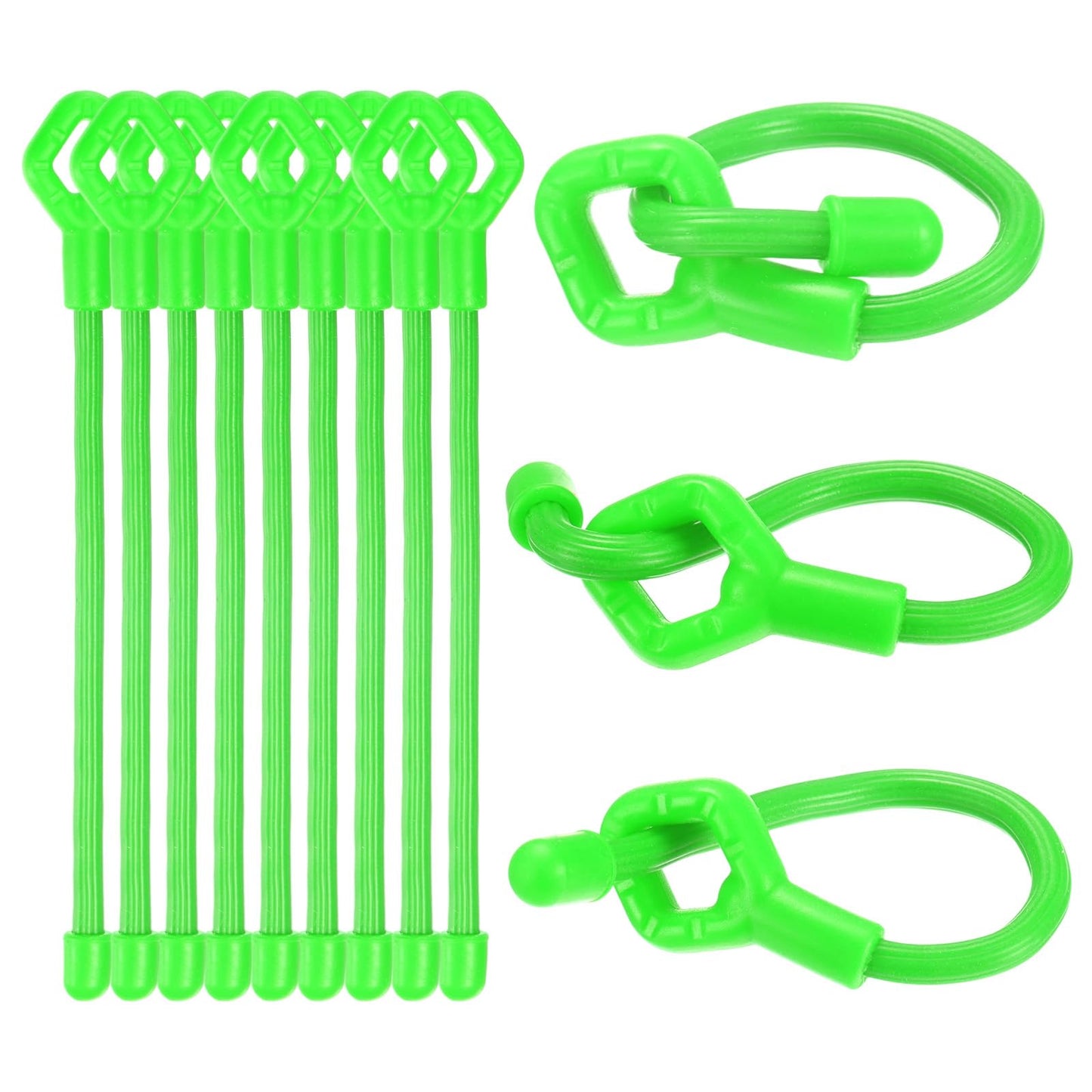 M METERXITY 12-Pack Adjustable Plant Ties, 6inch/15.24cm Silicone Flexible Multi-Function Sturdy Garden Twist Tie for Plant Support/Tree/Shrub/Vine, Reusable Support Twine [Green]