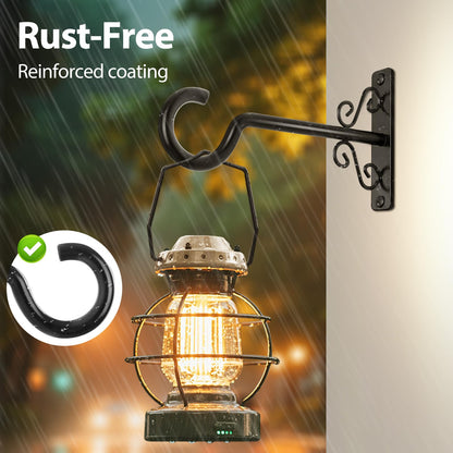 BOLITE Plant Hangers, 6 Inch Hanging Plant Brackets Outdoor or Indoor, Wall Hooks for Hanging Hummingbird Feeders, Bird Feeders, Planters, Lanterns, Wind Chimes, 2 Pack, Black, Gifts for Women Men