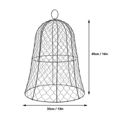 Garden Chicken Wire Cloche 10 Pack Garden Cloches for Plants Wire Plant Protectors from Animals Bell Shape Design Hook on the Top Thickened Iron Construction for Seedlings Shrubs Protection