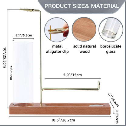 CrysDeco 3 in 1 Incense Holder for Burning Insence-Stick & Palo Santo & Sage Sticks, Hanging Upside Down Incense Stick Burner with Glass Ash Catcher, Lasting Burning Palo Santo Sage Burner for Altar