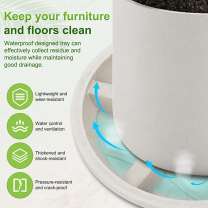 M METERXITY 2-Pack Plant Saucer, 6.3 Inch/16 cm Plastic Plant Trays Thicker for Pots/Indoor/Outdoor/Water Drainage and Protection, Flowerpot Drip Tray [Mocha]