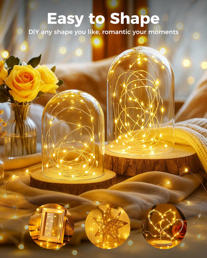btfarm Fairy Lights 100 Pack, 7FT 20 LED Mini String Lights, Waterproof Silver Wire, Warm White for Crafts & Decorations