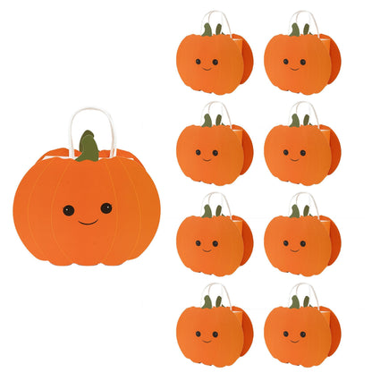 Cheerland Pumpkin Gift Bag Fall Party Favor Bags Cute Friendsgiving Goodie Treat Bag for Kids Birthday Baby Shower Autumn Theme Festival Harvest Thanksgiving Party Classroom Celebration Supplies 8pcs