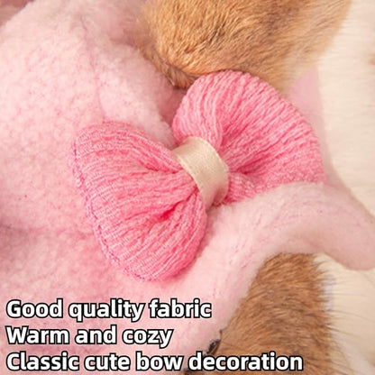 Guinea Pig Clothes,Rabbit Harness,Ferret Bunny Clothes with Pet Rabbit Harness and Leash Mini Hat Bag Cute Brooch for Kitten Small Animal Collars (Pink)