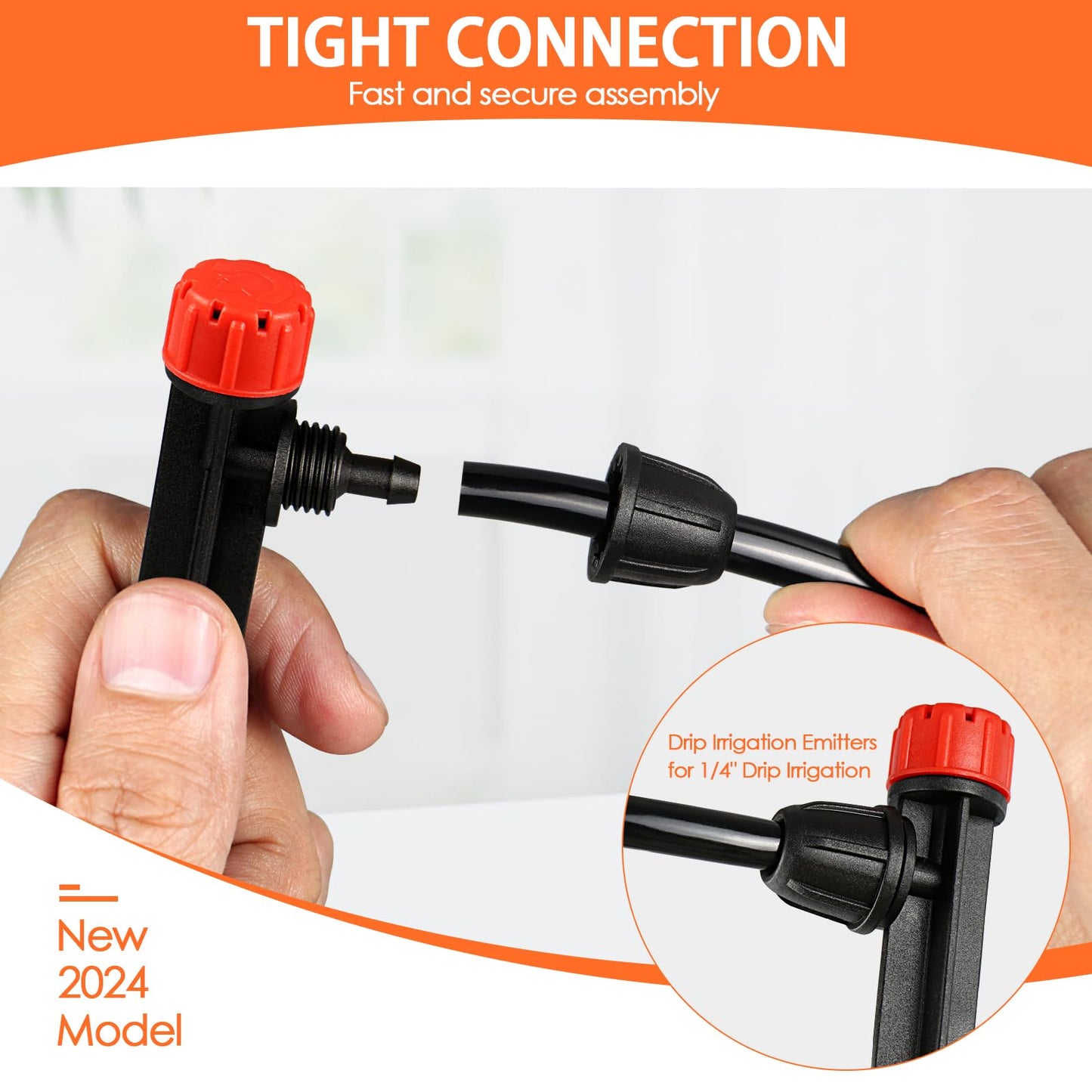 Gardrip 55 Pieces Drip Emitters Stream with Stake for 1/4" Irrigation Tubing: Adjustable 360 Degree Water Flow Irrigation Universal Sprayer Drip Pipe Sprinklers Fittings for Garden Watering System