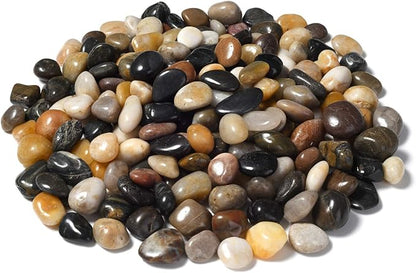 10lb Natural Decorative Polished Mixed Pebbles - Pebbles Polished Gravel,0.5-1.2 inch Small Decorative River Rock Stones for Fresh Water Fish Animal Plant Aquariums, Landscaping, Home Decor etc.