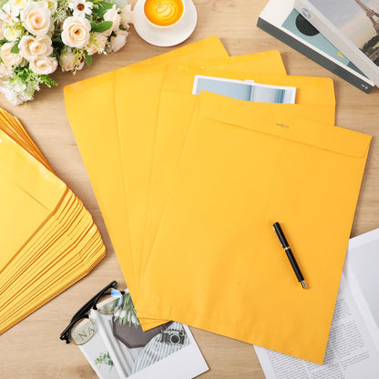 Fullhawl 50 Pcs 12 x 15 Inch Extra Large Mailing Clasp Envelopes Jumbo Kraft Catalog Manila Envelope with Clasp Closure for Oversized Big Documents Office Home Business Legal School Storing Mailing