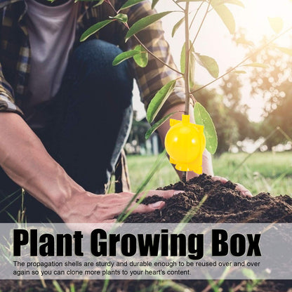 5 Set Tree Root Growing Box, Reusable Plant Rooting Device Air Layering Propagation Kit High Pressure Plant Rooting Grafting Box for Fast Propagation Plants (Yellow)