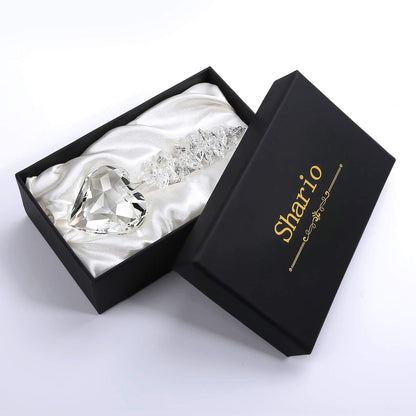 Shario 45mm Clear Glass Heart Crystal Ball Prism Pendant, Suncatcher for Windows, Outdoor Garden Hanging Décor, Gifts for Women, Mom