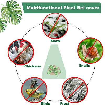 Fshow Garden Cloches,20 Pack Reusable Plant Bell Cover,Bell Jar Cloches for Protection Against Sun, Frost, Snails Etc. (Dark Green)