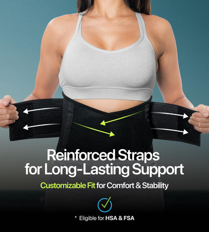 5XL Plus Size Back Brace – Adjustable Lumbar Support for Women & Men | Lower Back Pain Relief & Injury Prevention | Discreet Under-Clothes Belt for Big, Tall, Obese & Overweight Individuals