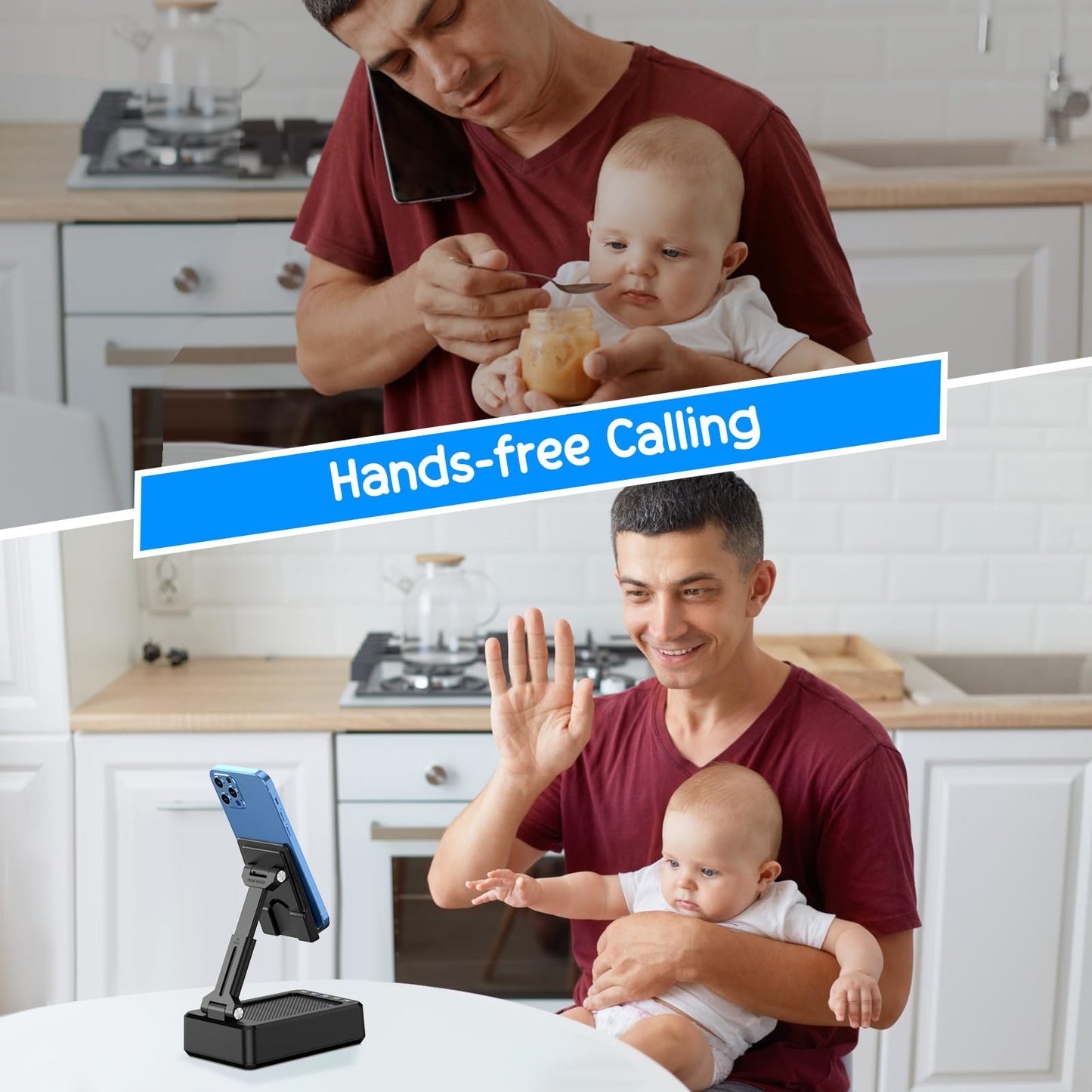 TechGlow Foldable Cellphone Stand with Bluetooth Speaker and Charging Function Birthday Gifts for Men Women Mother Father Boy Girl Teens Cool Tech Gadgets