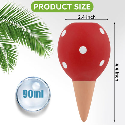 4 Pack Terracotta Watering Spikes, Vacation Self-Watering Planters Devices, Continuous Moisture with Slow Release Watering System Small Ball Shape
