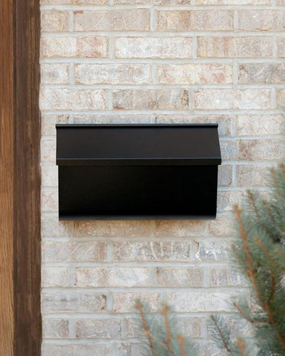Architectural Mailboxes Woodlands Steel Wall Mount Mailbox, Textured Black | Galvanized steel build for outside with weather-resistant outdoor construction and a rust-resistant powder-coat finish.
