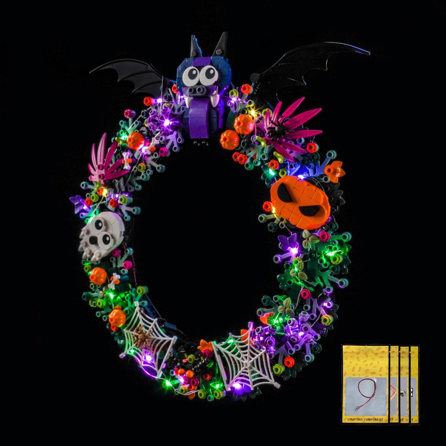 Hilighting Upgraded Led Light Kit Compatible with Lego Halloween Wreath Building Set, Lights Decoration Compatible with Lego 40825 (Model Not Included)