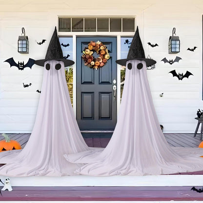 2Packs Halloween Decorations Outdoor,Halloweens Party Decoration Indoor,Spooky Ghost with Remote Control String Lights,Halloween-Ghost Lights for Porches Yards Gardens Lawn (Ghost Eyes)
