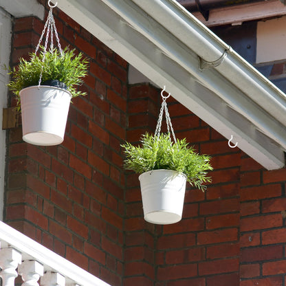 Ripeng 8 Pack 16.38 Inch Plant Hanging Chains with Hooks Metal White Hanging Basket Chain for Bird Feeders Planters Lanterns 3 Point Flower Pot Basket Chain Garden Plant Hangers