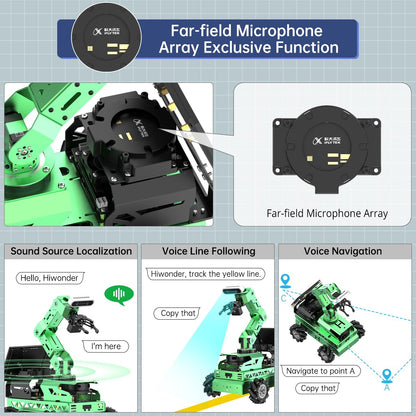 HIWONDER Robot Car with ChatGPT Large AI Model ROS2 ROS1 Education Lidar SLAM Mapping Navigation AI Vision 6DOF Robotic Arm Voice Control Smart Sorting, JetRover Developer Kit & Jetson Orin Nano 8GB