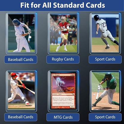 1000 Hard Plastic Card Sleeves, Premium Baseball Card Protectors, 3"x 4" Trading Cards Sleeves, Sports Game Cards Holder Top Cases (500 Hard Sleeve + 500 Soft Sleeve)