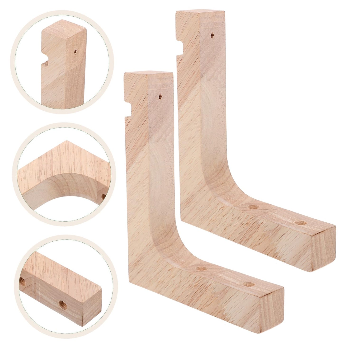 SEWACC Wooden Plant Hanger Hooks 2pcs Heavy-Duty Wall and Ceiling Hanging Plant Brackets for Indoor and Outdoor Flowerpot Holders Natural Wood Color
