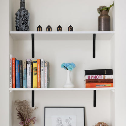 12 Pack L14 x H 10" Black Heavy Duty Shelf Brackets with Screws Metal Shelf Brackets Shelf Support Angle Brackets for Shelves L Brackets Heavy Duty Floating Shelf