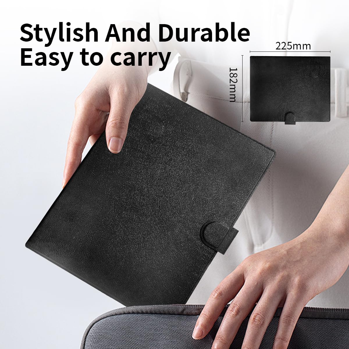 DPEDUAI LCD Writing Tablet with Leather Cover – Reusable Electronic Notepad for Meetings, Office & Travel | Includes Stylus & USB Cable, 10" Screen, Black