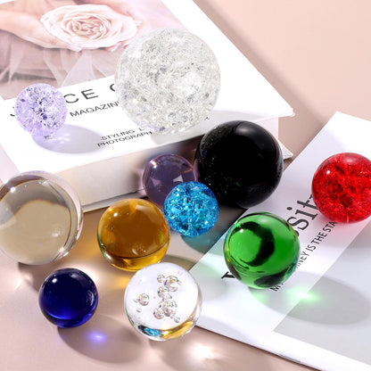 uxcell 70mm/2.8" Crystal Sphere Ball Glass Solid Decorative Sphere Crystal Ball Prop Ornament for Feng Shui Divination Fortune Telling Tabletop Fountain Decoration, Clear