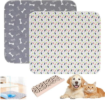 Puppy Pads with Pheromones,Washable Puppy Pee Pads for Dogs,Reusable Puppy Pads Washable for Dogs & Cats, Washable,Durable Leak-Proof & Anti-Slip Pet Training Pads for Home & Trave(Gray+White,L)