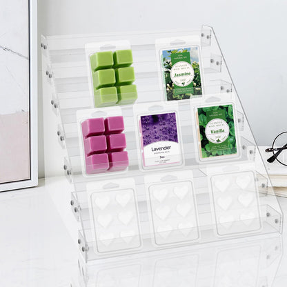 12“ Wax Melt Holder Display 7 Tier Acrylic Riser Display Stands Wax Melts Storage Clear Acrylic Display Shelf For Wax Melt Clamshells Wax Melt Candles Wax Cubes Wax Tarts Wax Block（NO Wax Melts）