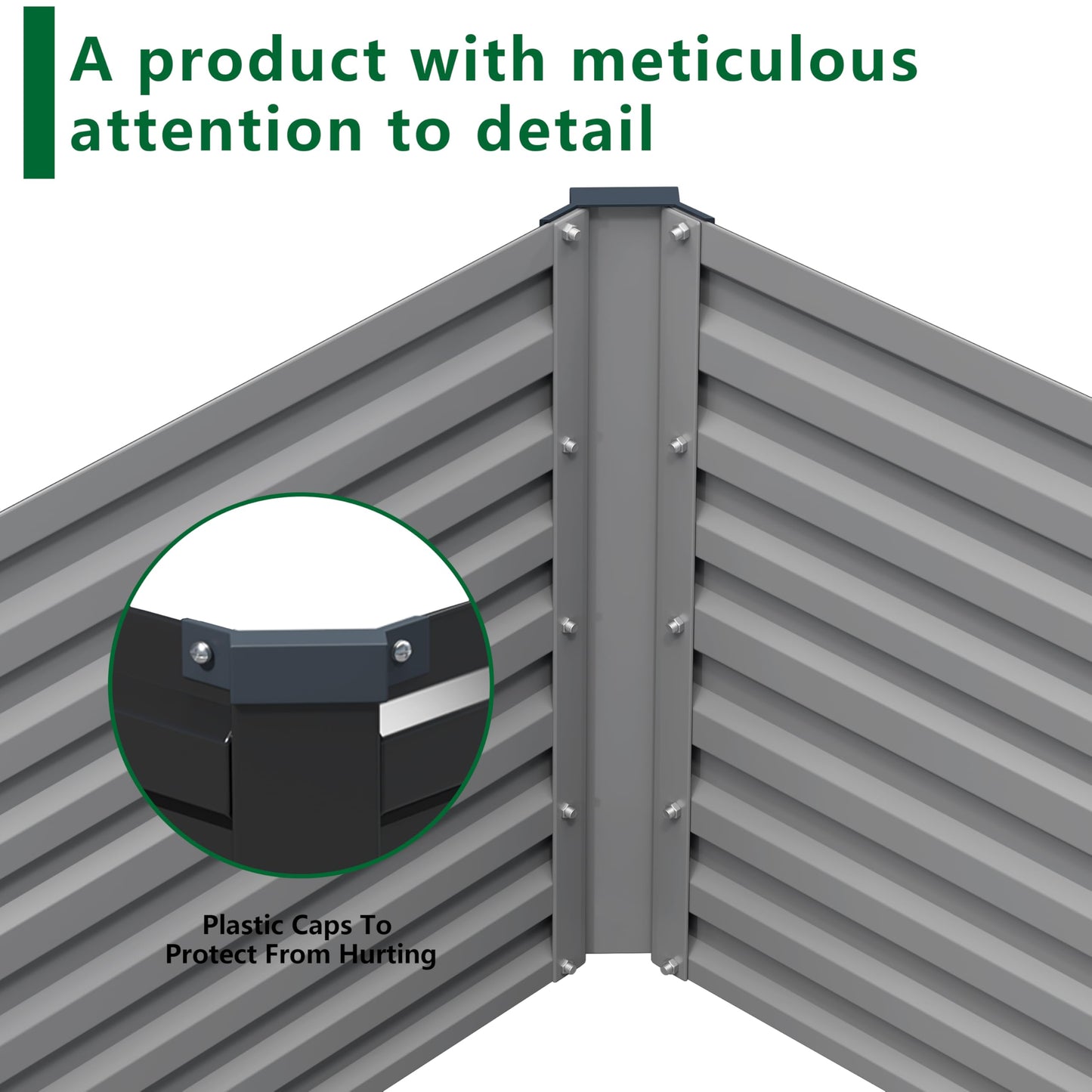 DIIYIV Galvanized Raised Garden Bed Kit Outdoor Patio,8x4x2ft Large Rectangular Metal Planter Boxes,Deep Root Box Planter for Gardening,Vegetables,Flowers,Herbs-Black