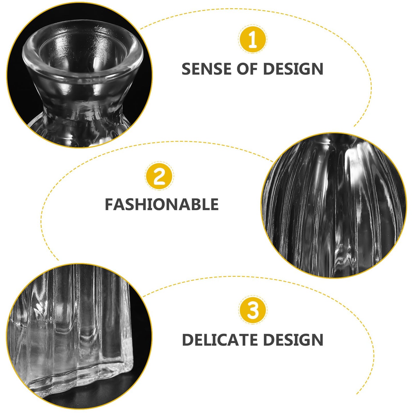 ELEOUTI 4pcs Decorative Glass Vases for Flowers Small Hydroponic Terrarium Vase for Home Décor and Indoor Plant Display