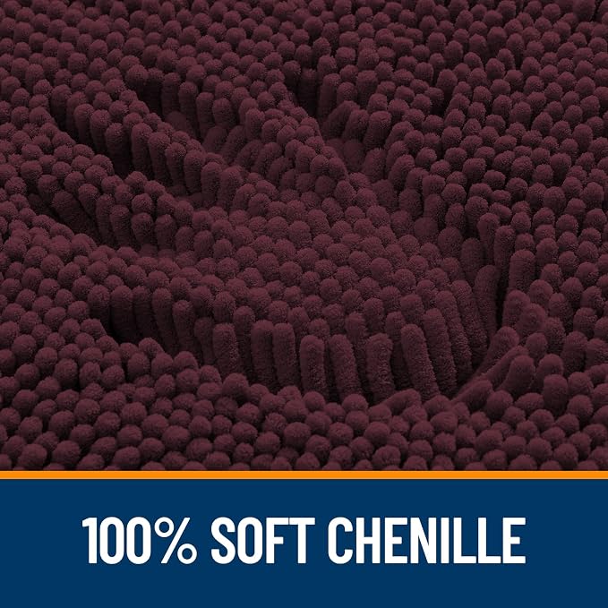 OLANLY Large Bathroom Rugs 44x32, Extra Soft Absorbent Chenille Bath Rugs, Rubber Backing Quick Dry, Machine Washable Bath Mats for Bathroom Floor, Tub and Shower, Home Decor Accessories, Black Cherry